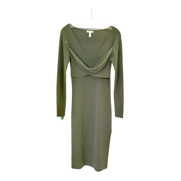 Leith Dresses Leith Long Sleeve Midi color green thyme Size S - Picture 2 of 11